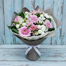 Букет цветов из:  Герберы, Альстромерии и Хризантемы #REPLACE_PRED# Ченцово