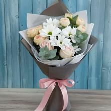 Букет цветов из:  Хризантемы и Розы в Ченцово