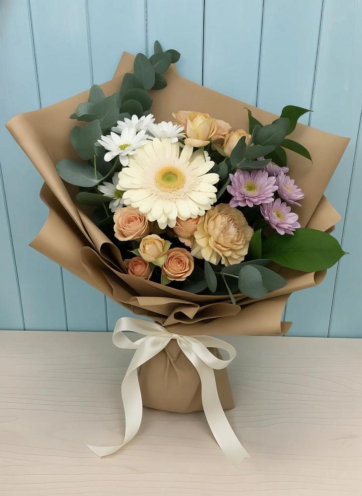 Букет цветов из: Герберы и Хризантемы в Ченцово