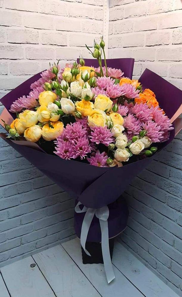 Букет цветов из: Хризантемы и Розы в Ченцово