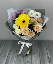 Букет цветов из:  Розы, Герберы и Хризантемы #REPLACE_PRED# Ченцово