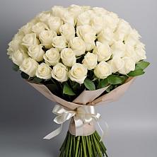 Букет 101 беля роза Белоснежка в Ченцово