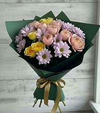 Букет цветов из:  Хризантемы и Розы #REPLACE_PRED# Ченцово