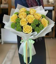 Букет цветов из:  Хризантемы и Розы в Ченцово