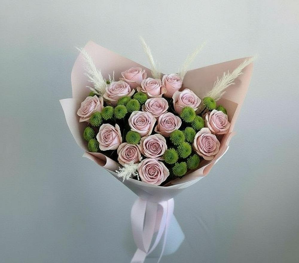 Букет цветов из: Розы и Хризантемы в Ченцово