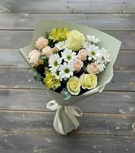 Букет цветов из:  Альстромерии, Розы и Хризантемы в Ченцово